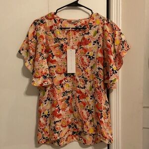 Multicolored Floral Short Sleeve Stella McCartney Blouse! NEW WITH TAGS